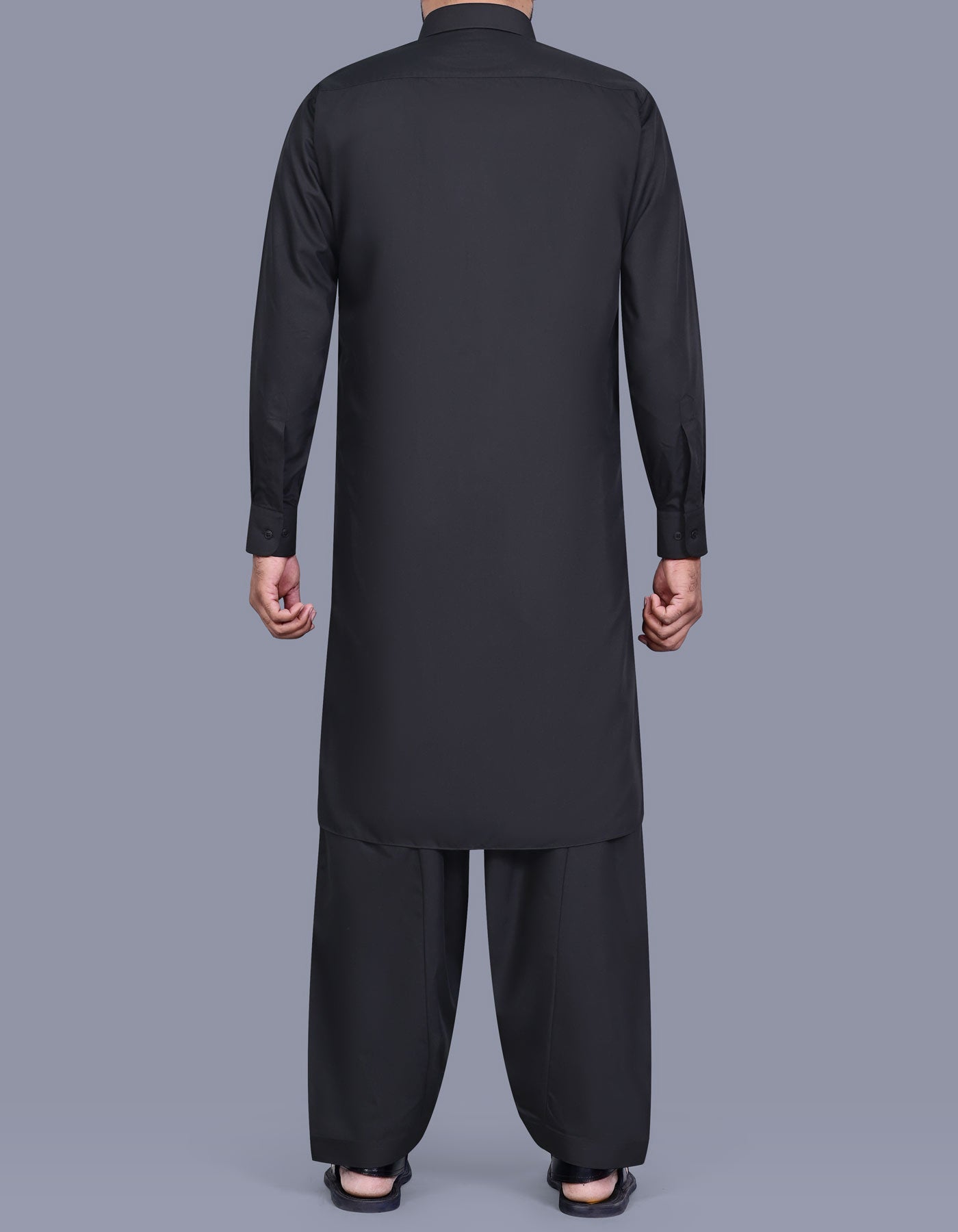 Black Plain Kameez Shalwar KS2657S-L