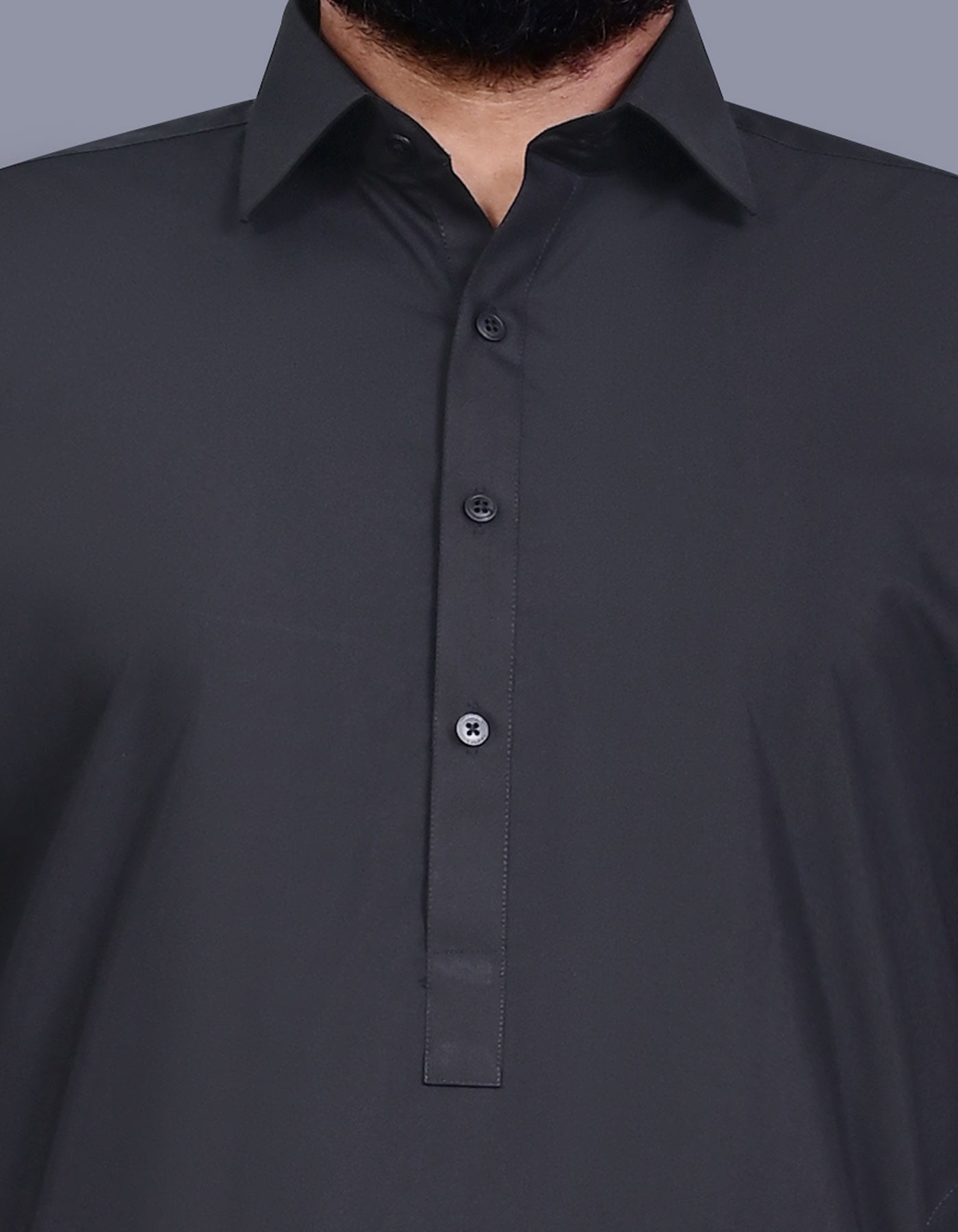 Black Plain Kameez Shalwar KS2659R-S