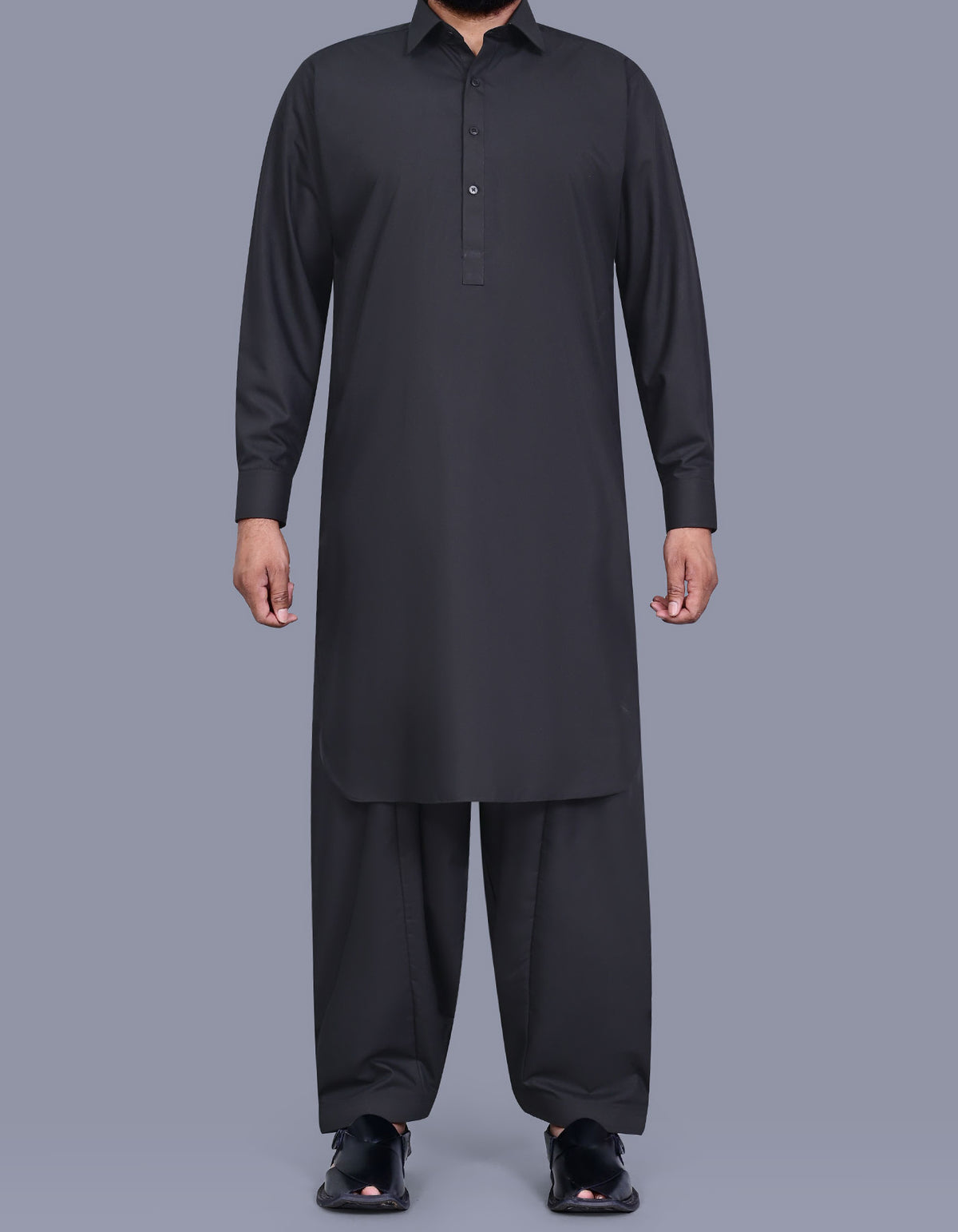 Black Plain Kameez Shalwar KS2659R-XS