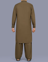 D Brown Plain Kameez Shalwar KS2662R-L