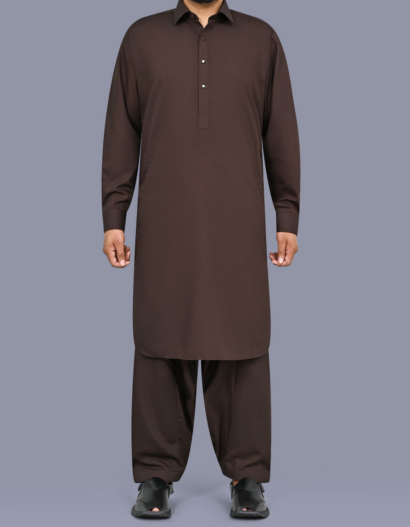 Chocolate Plain Kameez Shalwar KS2665R-XS