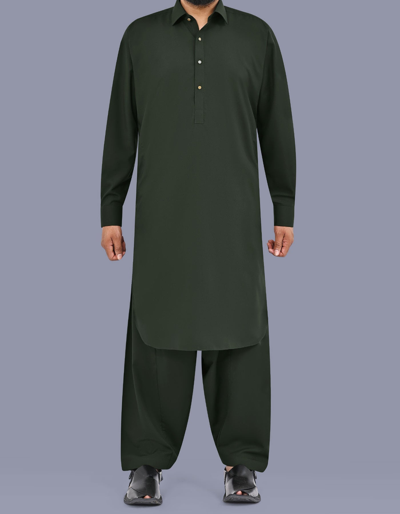 D Green Plain Kameez Shalwar KS2666S-XS