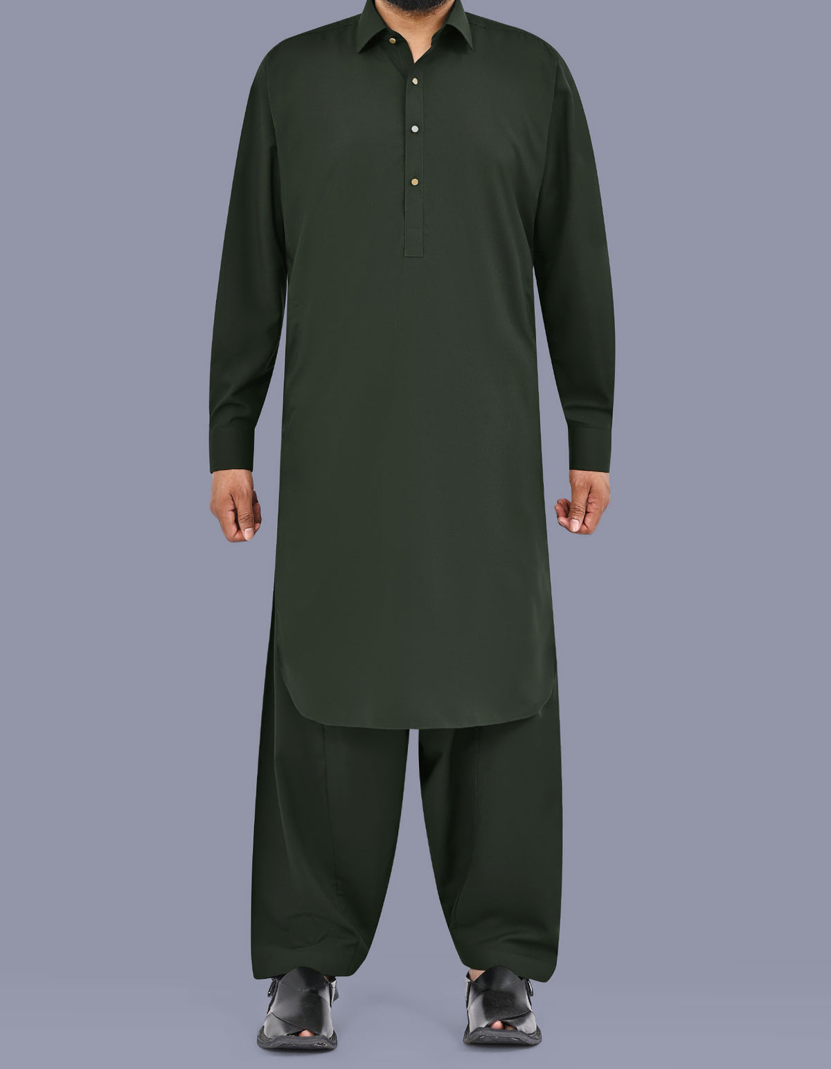 D Green Plain Kameez Shalwar KS2666S-XS