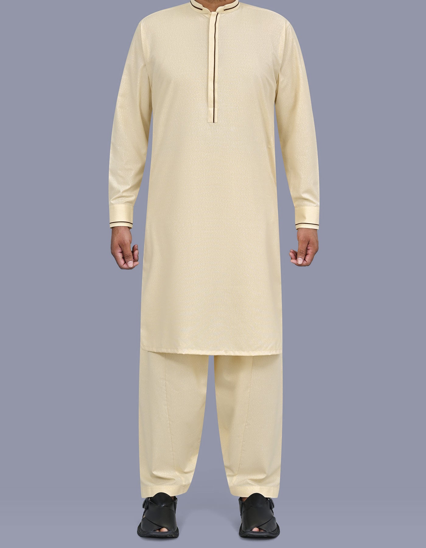Beige Texture Kameez Shalwar KS2668S-XS