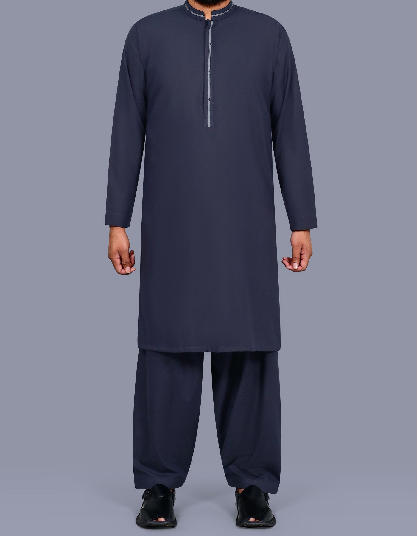 Navy Plain Kameez Shalwar KS2674R-S