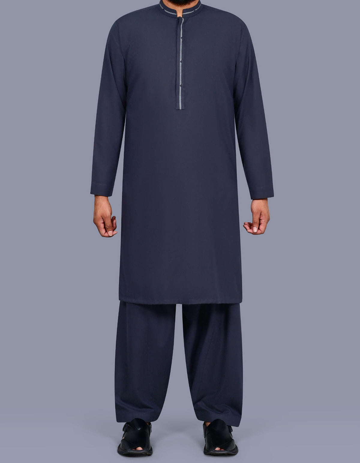 Navy Plain Kameez Shalwar KS2674R-S