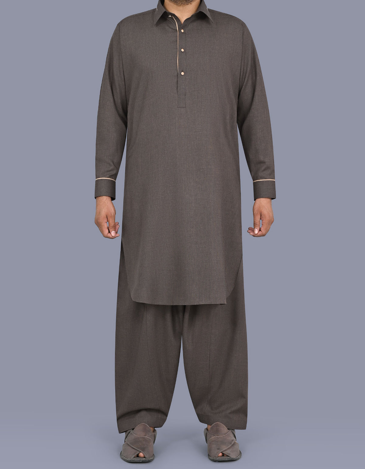 L Chocolate Texture Kameez Shalwar KS2678S-XS
