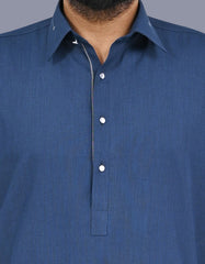 D Blue Texture Kameez Shalwar KS2679S-S