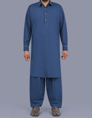 D Blue Texture Kameez Shalwar KS2679S-XS