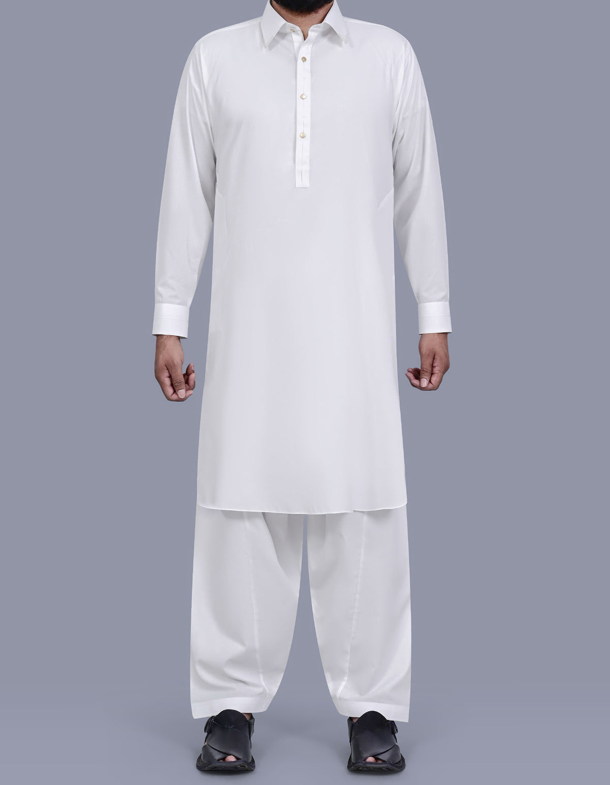 White Plain Kameez Shalwar KS2688S-XS