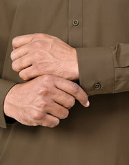 L Olive Plain Kameez Shalwar KS2694S-M