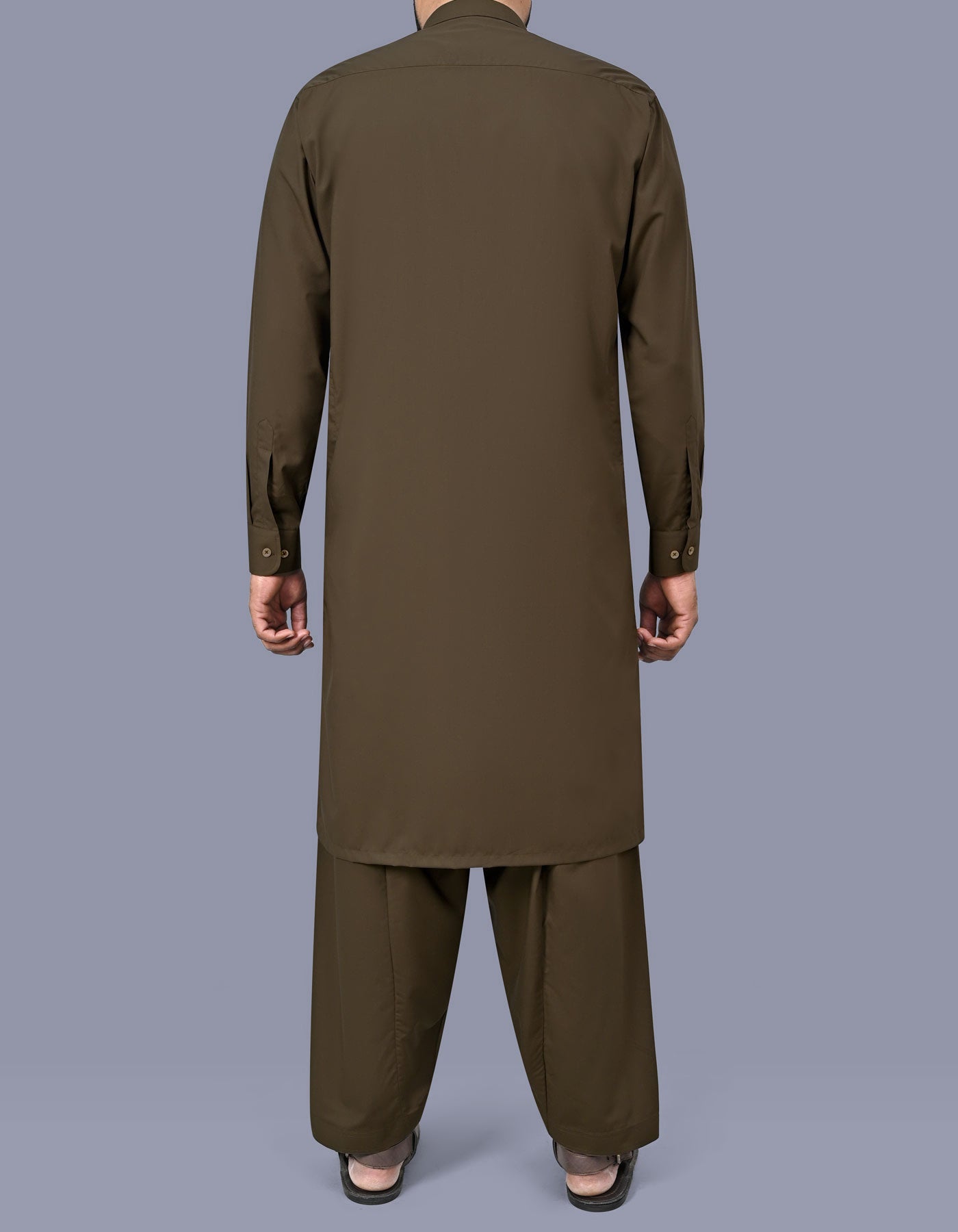 Brown Plain Kameez Shalwar KS2695S-L