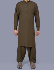 Brown Plain Kameez Shalwar KS2695S-XS