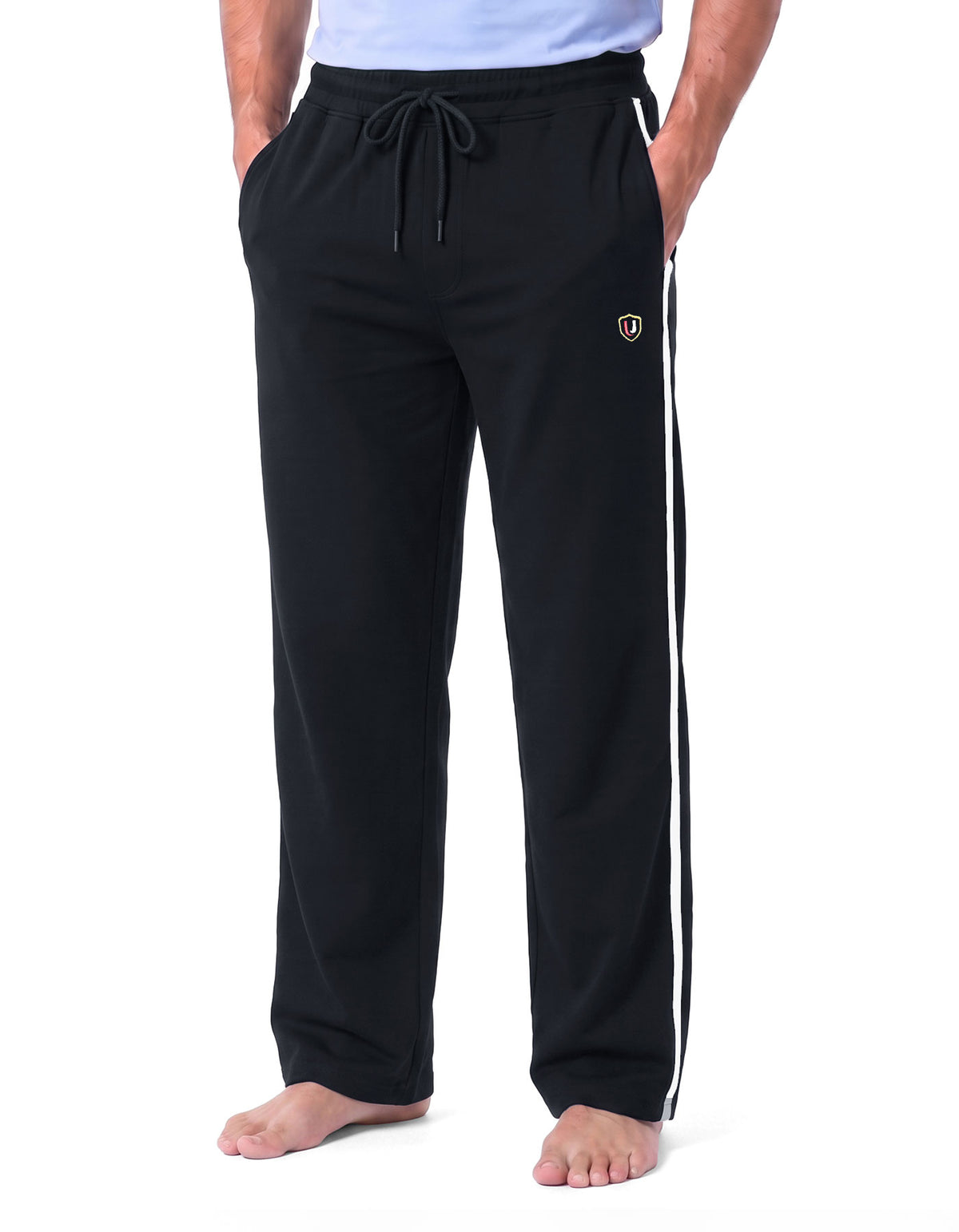 Black Plain Cross Pocket Knit Pajama