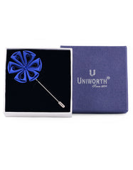 Royal Blue Floral Stick Coat Lapel Pin