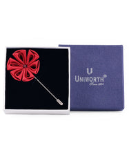 Maroon Floral Stick Coat Lapel Pin