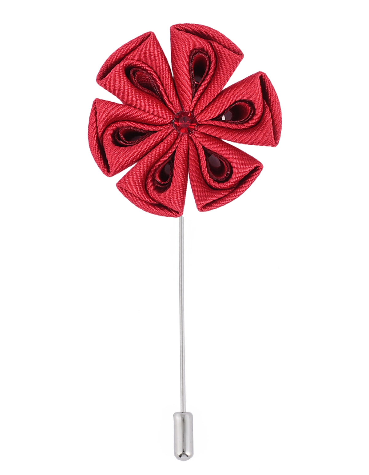 Maroon Floral Stick Coat Lapel Pin