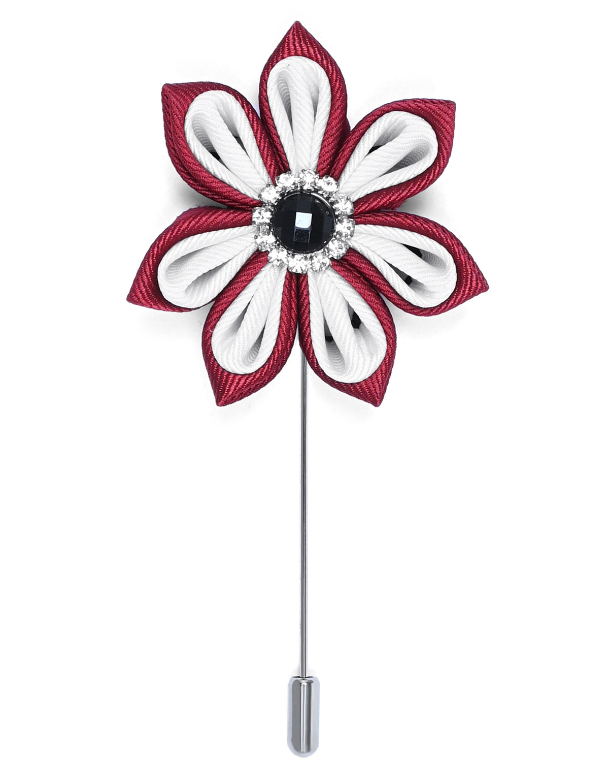 Maroon Floral Coat Lapel Pin