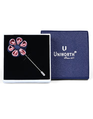 Navy Floral Coat Lapel Pin