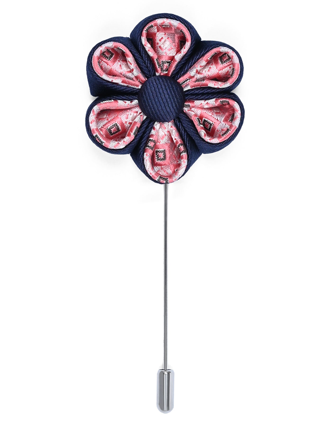 Navy Floral Coat Lapel Pin