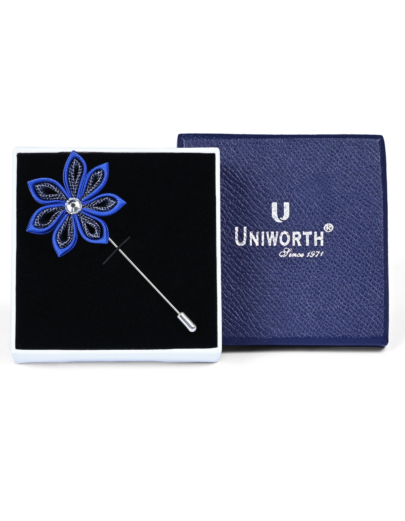 Blue Floral Coat Lapel Pin