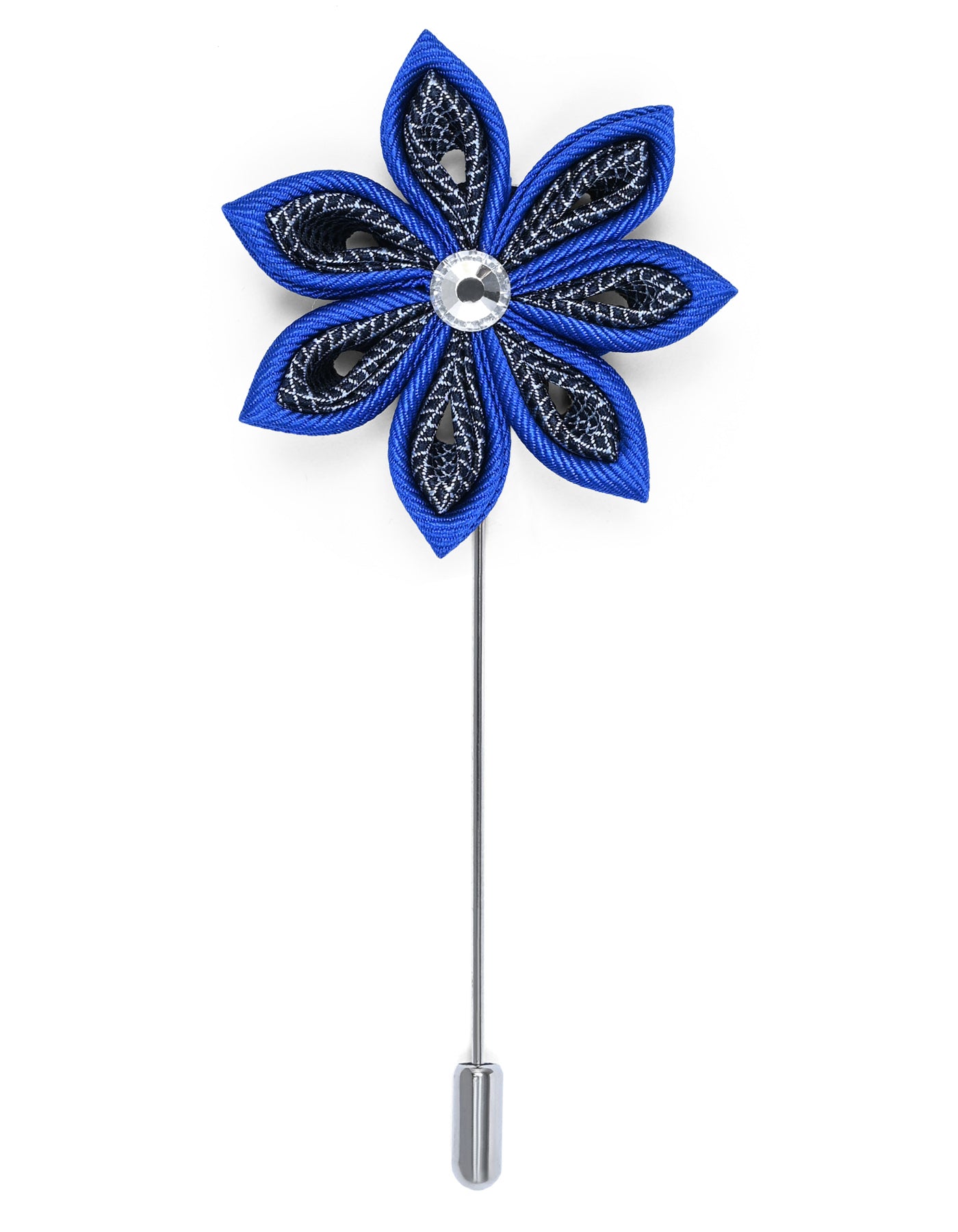 Blue Floral Coat Lapel Pin