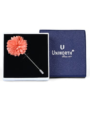 Peach Floral Coat Lapel Pin