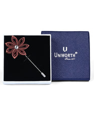 Rust Floral Coat Lapel Pin