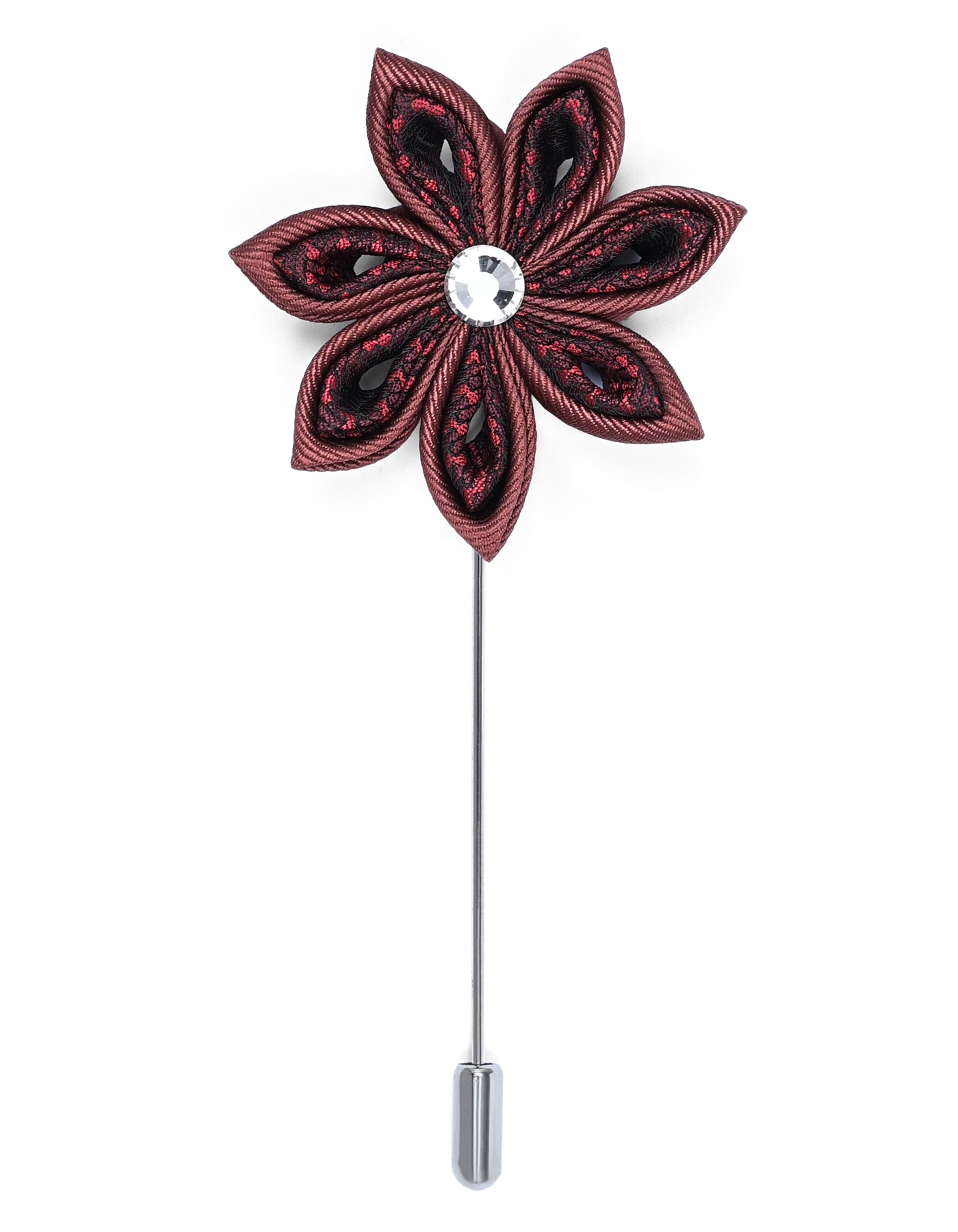 Rust Floral Coat Lapel Pin