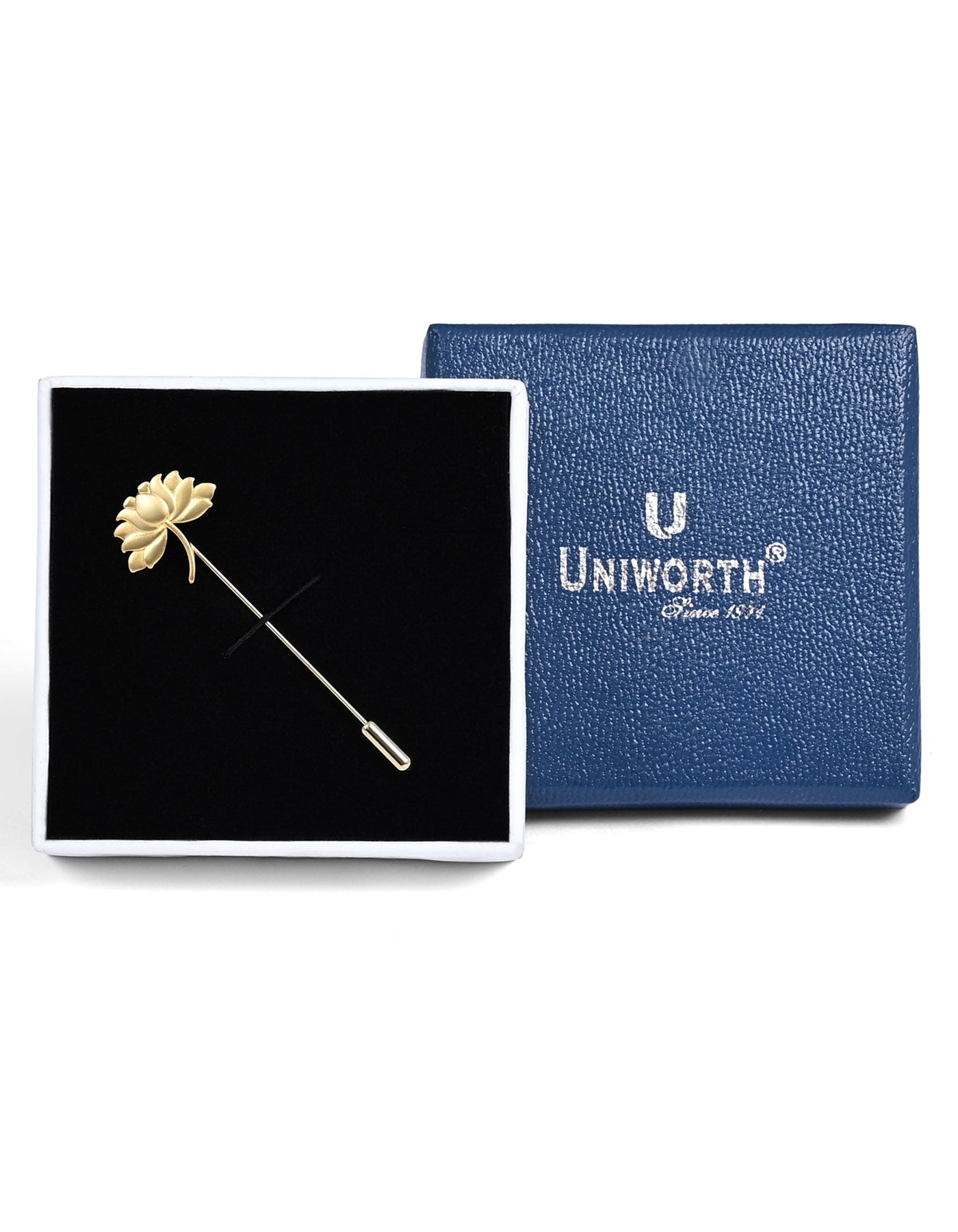 Golden Floral Coat Lapel Pin