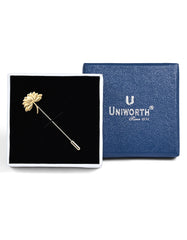 Golden Floral Coat Lapel Pin