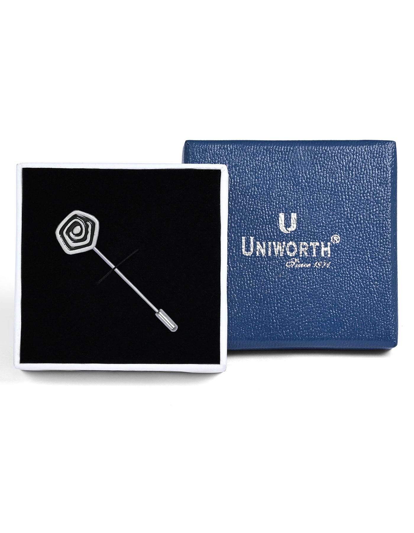 Silver Geometric Coat Lapel Pin