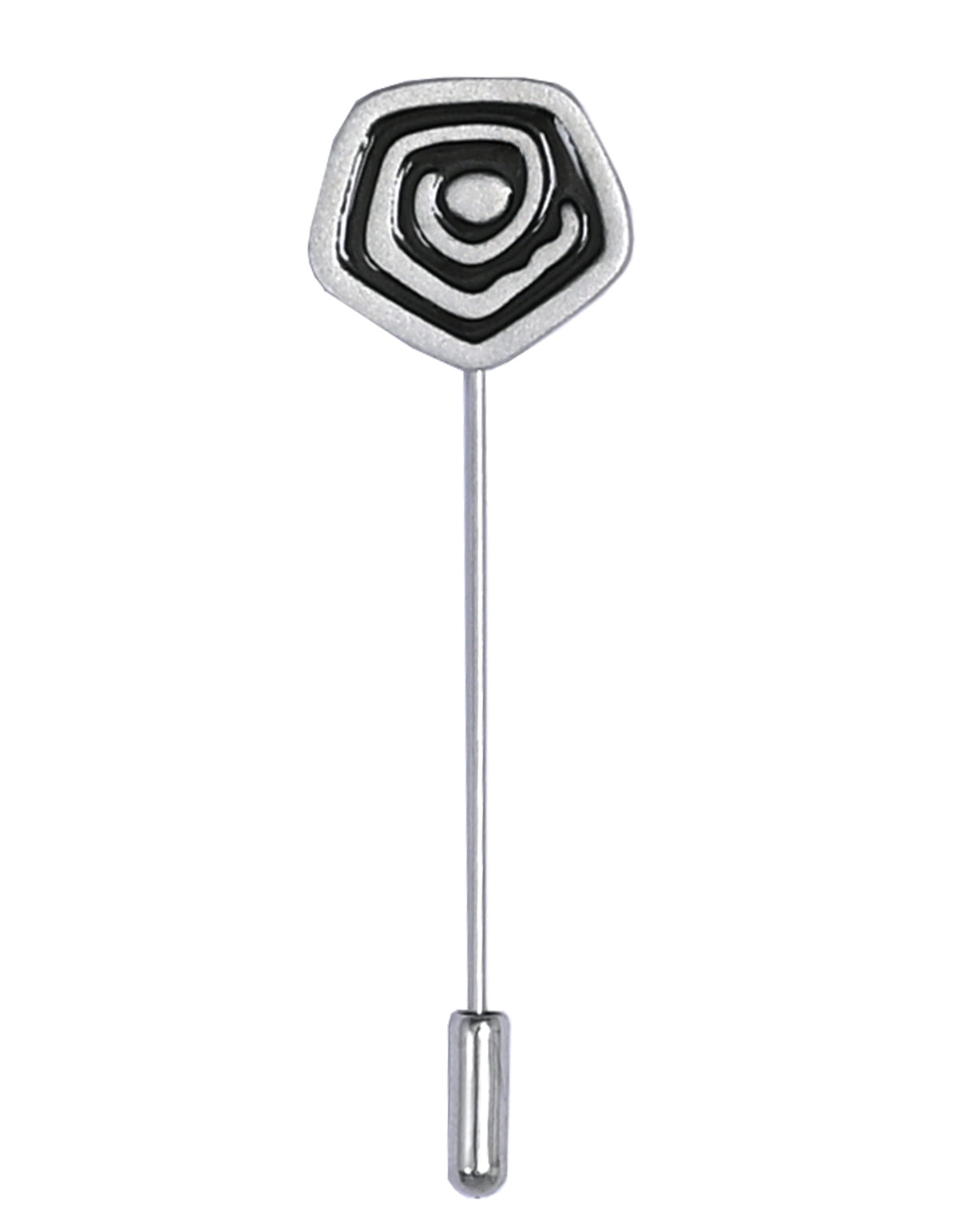Silver Geometric Coat Lapel Pin