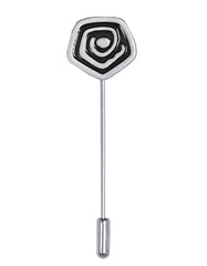 Silver Geometric Coat Lapel Pin