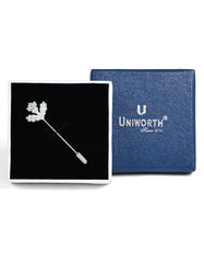 Silver Floral Coat Lapel Pin