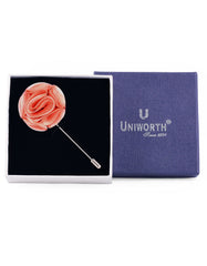Peach Floral Coat Lapel Pin