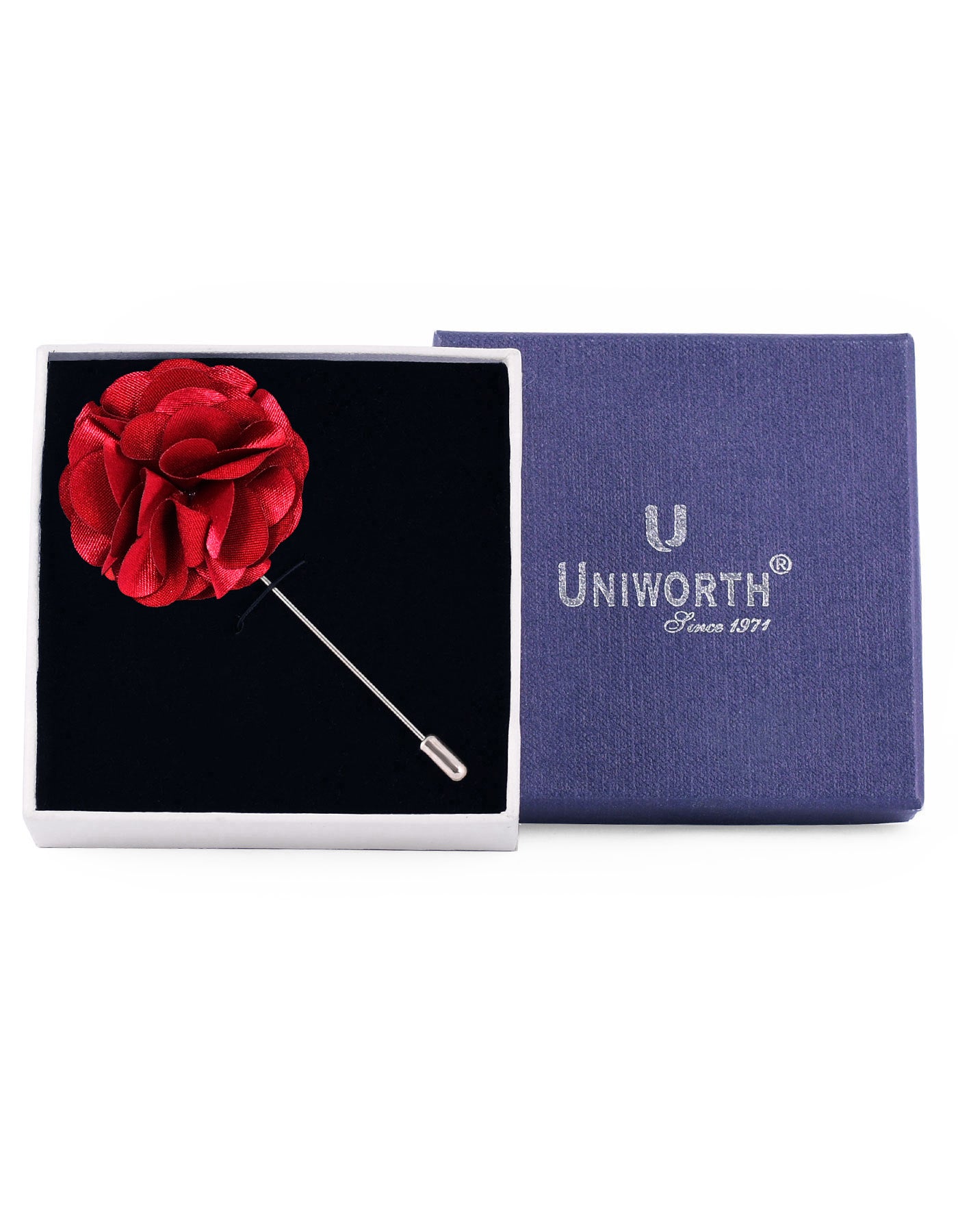 Red Floral Coat Lapel Pin