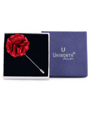 Red Floral Coat Lapel Pin