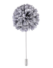 Grey Floral Coat Lapel Pin