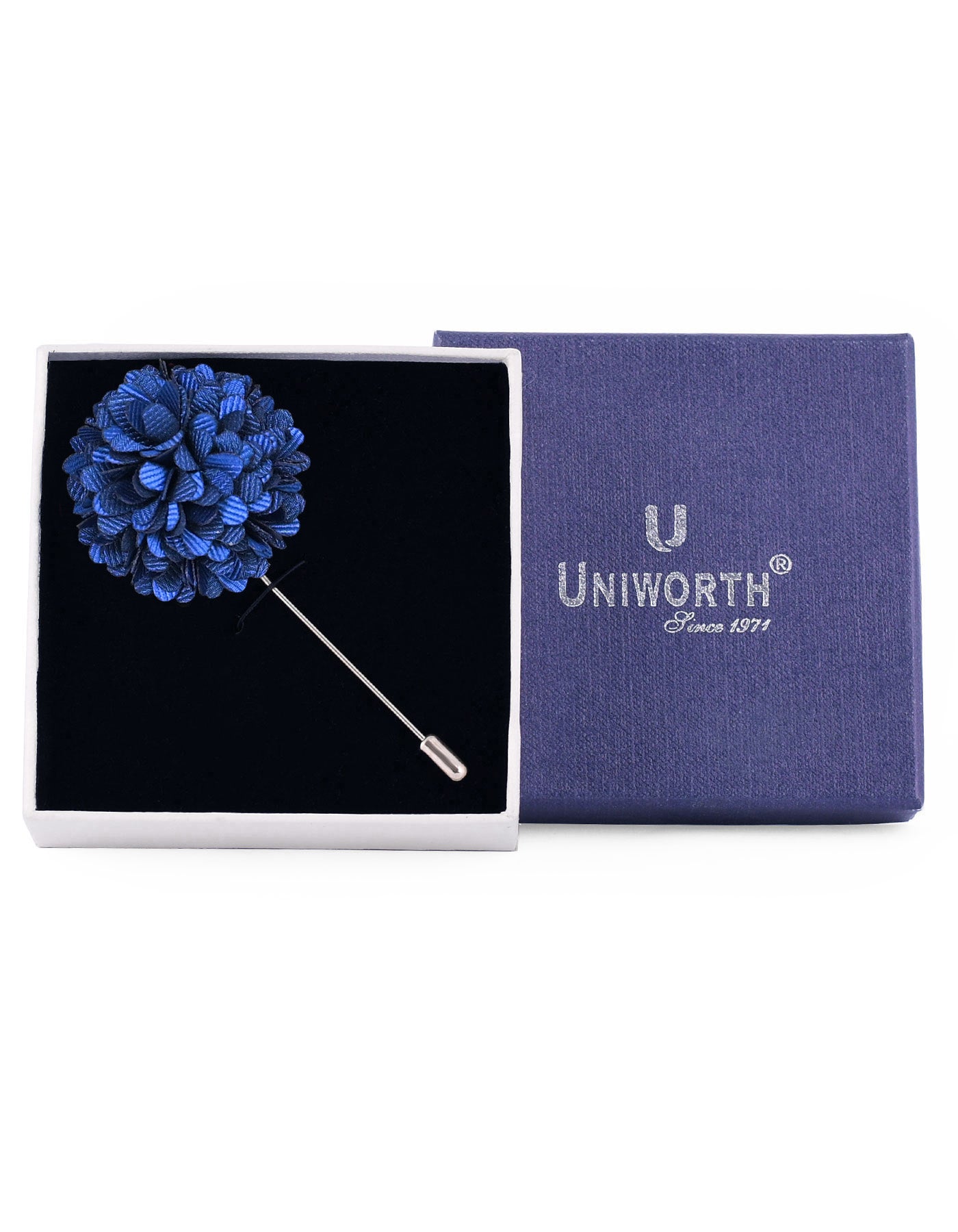 Royal Blue Floral Coat Lapel Pin