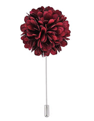Maroon Floral Coat Lapel Pin