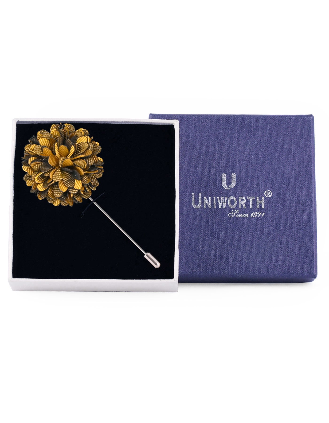 Golden Floral Coat Lapel Pin