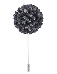 Charcoal Floral Coat Lapel Pin