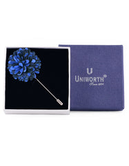 Blue Floral Coat Lapel Pin