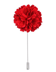 Red Floral Coat Lapel Pin