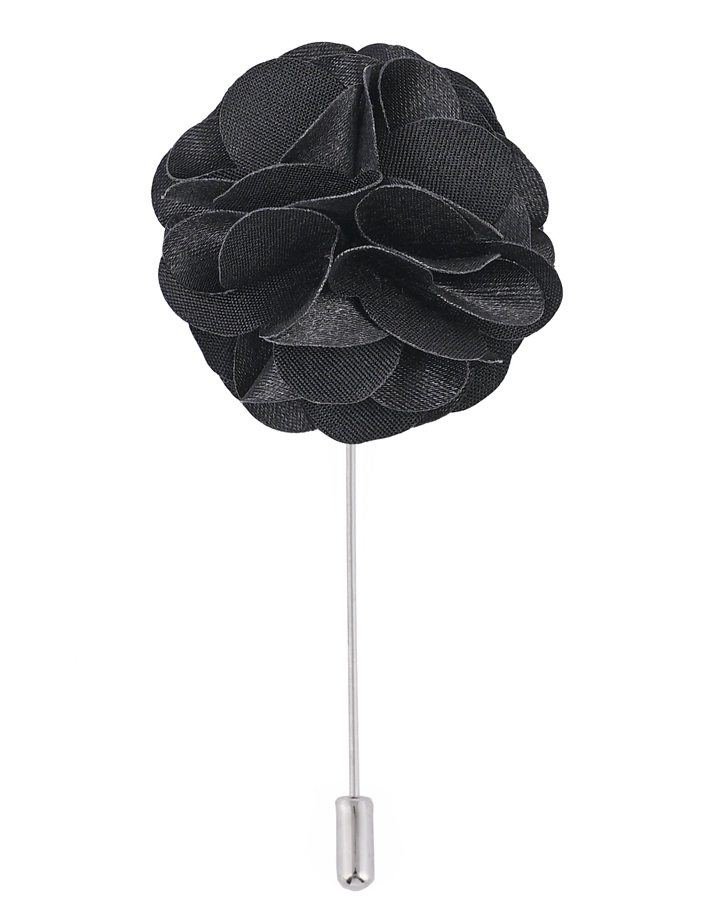 Black Floral Coat Lapel Pin