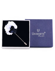 White Floral Coat Lapel Pin