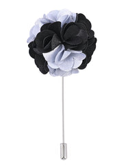 Black Floral Coat Lapel Pin