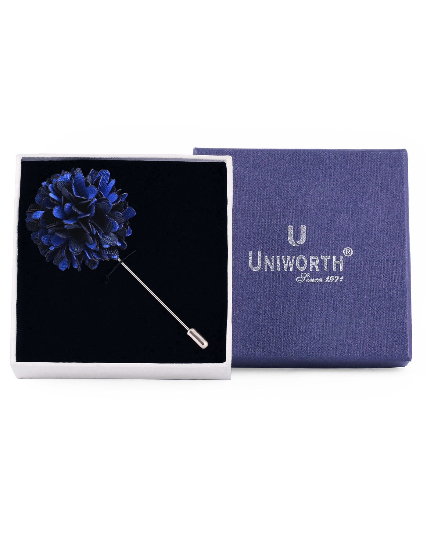 Navy Floral Coat Lapel Pin