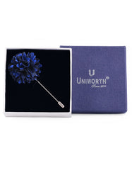 Navy Floral Coat Lapel Pin